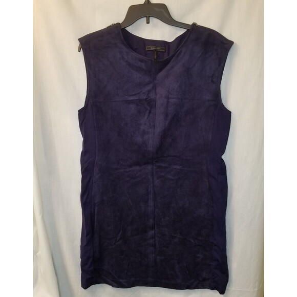 BCBG Max Azria "Karlee" Navy Blue Vegan Suede Mini Dress, Size Large - Picture 1 of 11